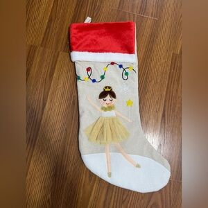 Pottery Barn Kids Quilted Nutcracker Ballerina  Christmas Stocking